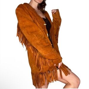 Vintage Disney Mickey MouseTan Fringe Teddy Jacket